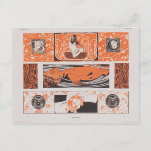 Postal Koloman Moser - Tiras de cabeza