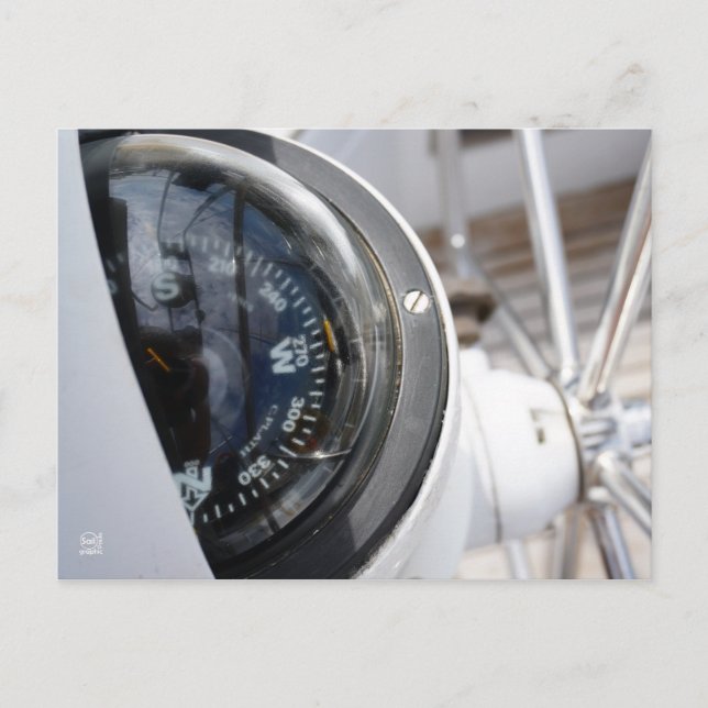 Postal Kompas dat de richting geeft aan een avontuur. (Anverso)