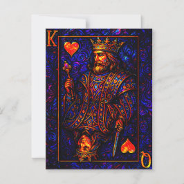 Postal König und Königin der Herzen - Spielkarten Illustr