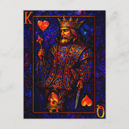 Postal König und Königin der Herzen - Spielkarten Illustr