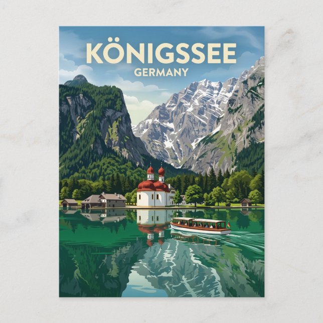 Postal Königssee Alemania (Anverso)