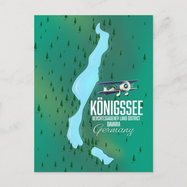 Postal Königssee Berchtesgadener Alemania (Anverso)