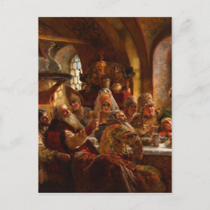 Postal Konstantin Makovsky - Un festín de Bodas Boyar