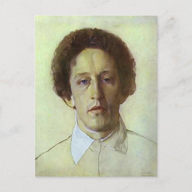 Postal Konstantin Somov- Retrato de Aleksandr Blok (Anverso)