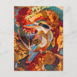 Postal Kookaburra en estilo de arte de dot aborigen