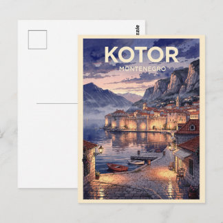Postal Kotor Montenegro Viaje Vintage