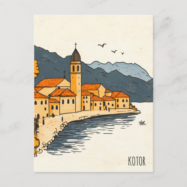 Postal Kotor Montenegro Viajes (Anverso)