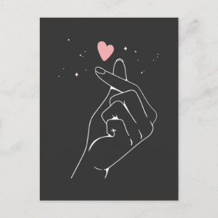 Postal Kpop Drama Corazón de Dedo Coreano Saranghae
