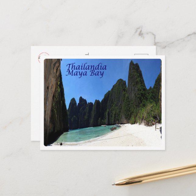 Postal Krabi - Bahía de Maya - Tailandia - (Anverso/Reverso In Situ)