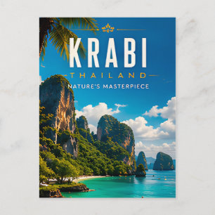 Postal 🏝️ Krabi Tailandia Costa Tropical Decoración de H