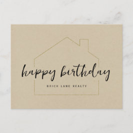 Postal Kraft Paper Happy Birday Realty