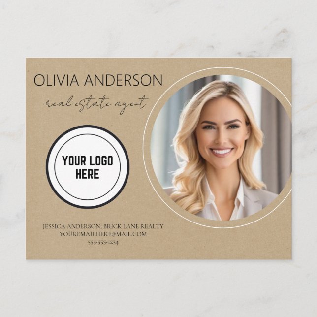 Postal Kraft Paper Personalizable Real Estate Marketing (Anverso)