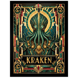 Postal Kraken, Art Deco Mitológico