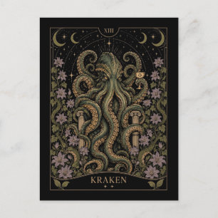 Postal Kraken, arte de Tarot Starlit