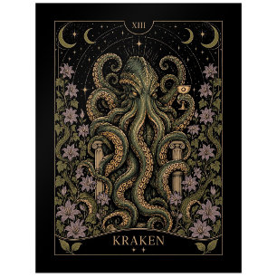 Postal Kraken, arte de Tarot Starlit
