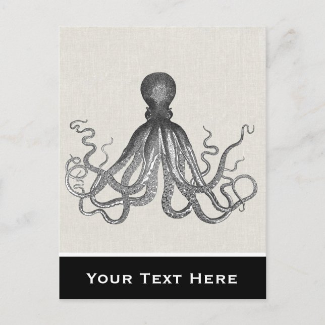 Postal Kraken - Octopus gigante negro / Cthulu (Anverso)