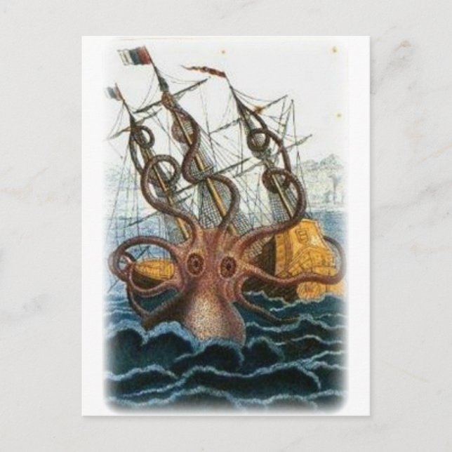Postal Kraken por Pierre Denys de Montfort, 1801 (Anverso)
