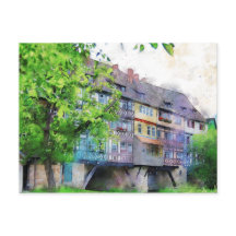 Krämerbrücke en Erfurt. Casas con entramado de mad