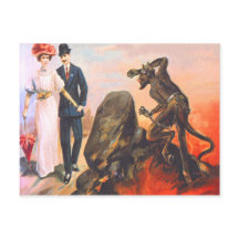 Krampus acechando a pareja adulta