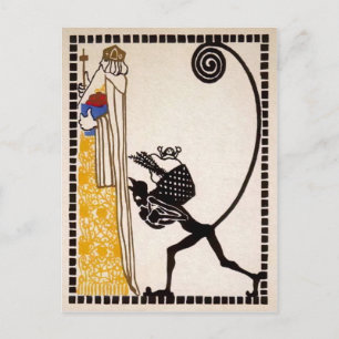 Postal Krampus alemán vintage