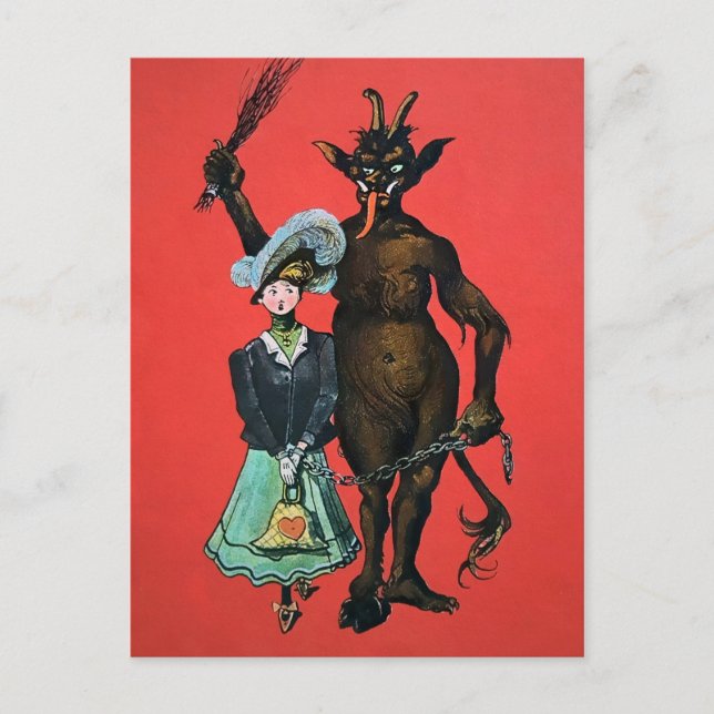 Postal Krampus alemán vintage (Anverso)