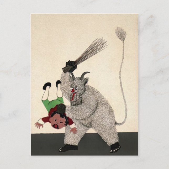 Postal Krampus alemán vintage (Anverso)