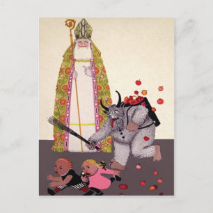 Postal Krampus alemán vintage