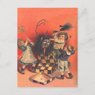 Postal Krampus caja sorpresa