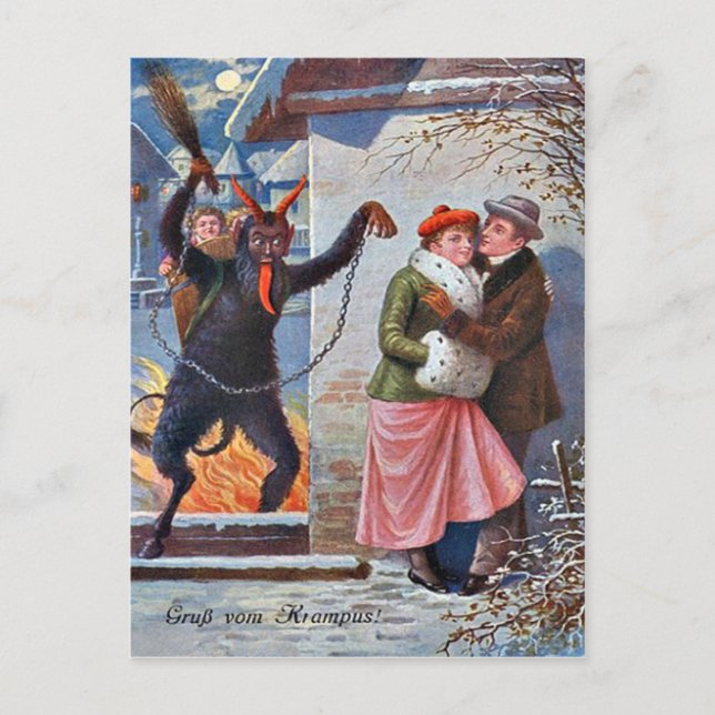 Postal Krampus Castiga a los Adultos Malos (Anverso)