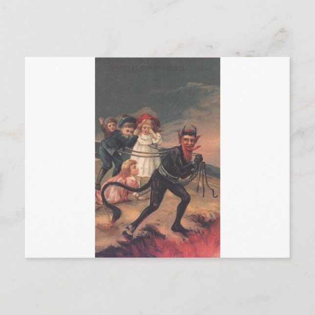 Postal Krampus con barba (Anverso)