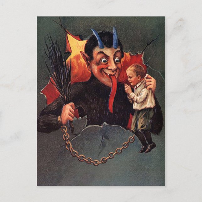 Postal Krampus con Boy (Anverso)