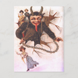 Postal Krampus secuestrando mujeres