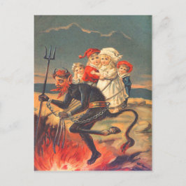 Postal Krampus Secuestrando Niños