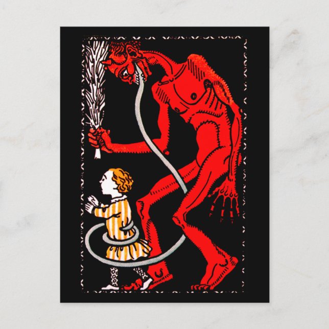 Postal Krampus tiene una lengua larga (Anverso)