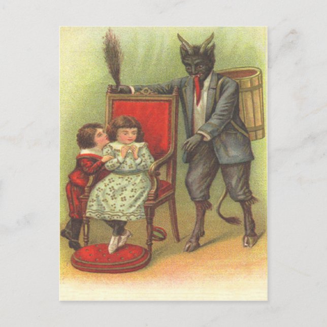 Postal Krampus Viene Por Los Niños Malos (Anverso)