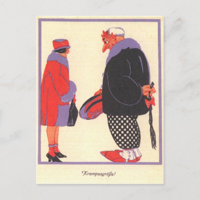 Postal Krampus y Date (Anverso)