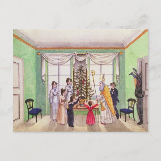 Postal Krampus y San Nicolás de la revista de Carl (Anverso)