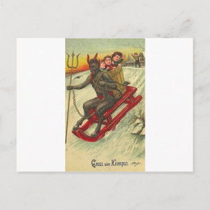Postal Krampus y su tridente