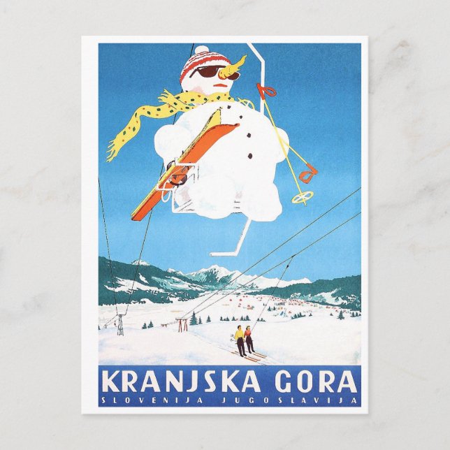Postal Kranjska Gora, Eslovenia, Yugoslavia, cosecha (Anverso)
