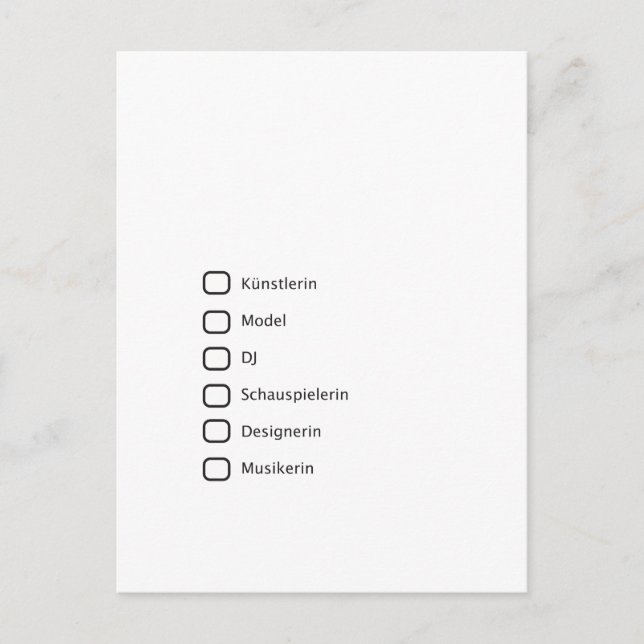 Postal Kreative Hipster (Anverso)