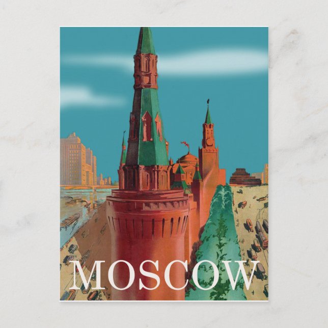 Postal Kremlin, Moscú, vista aérea (Anverso)