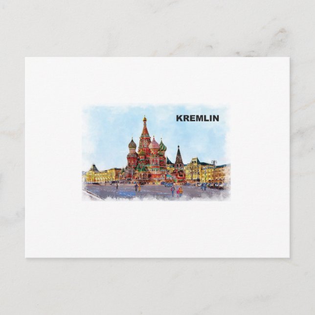 Postal Kremlin pintado (Anverso)