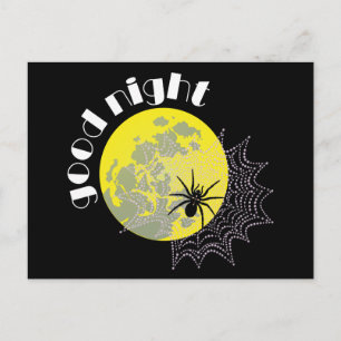 Postal Kreuzspinne im Netz bei Vollmond