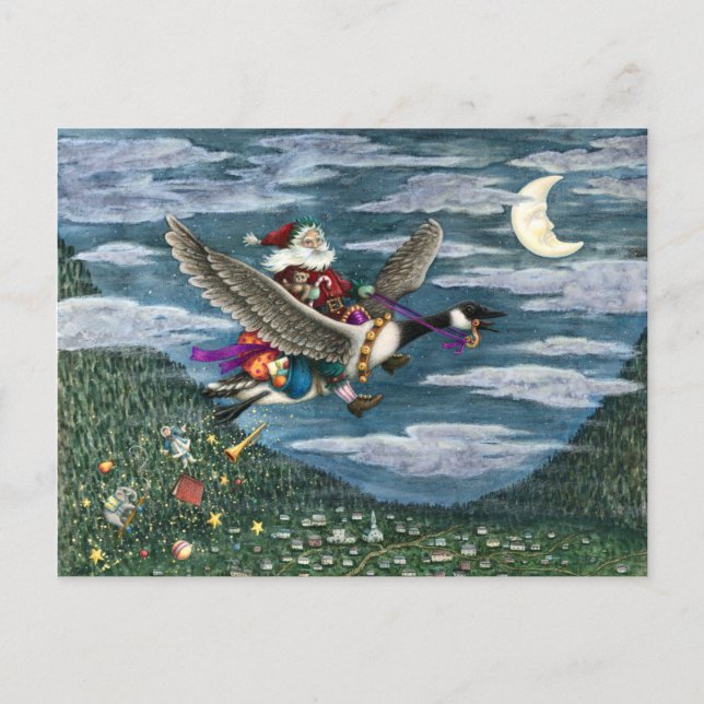 POSTAL KRIS KRINGLE Y JUGUETES SOBRE LOS NAVIDADES DE GOO (Anverso)