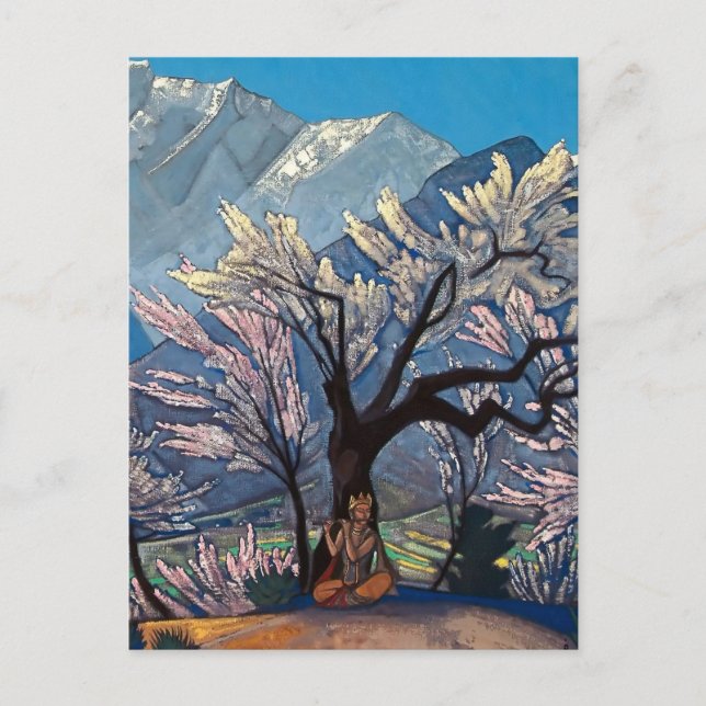 Postal “Krishna - Primavera en Kulu” de Nicholas Roerich (Anverso)