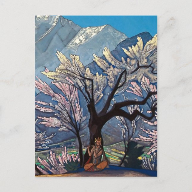 Postal “Krishna - Primavera en Kulu” de Nicholas Roerich (Anverso)