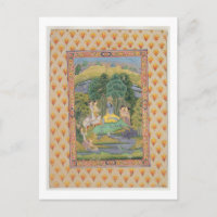 Krishna y los Gopis (gouache en el papel)