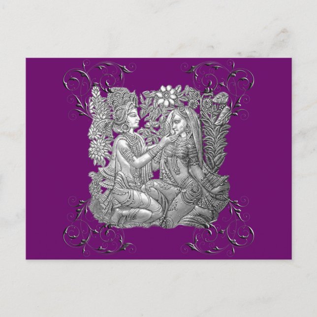 Postal Krishna y Radha (Anverso)