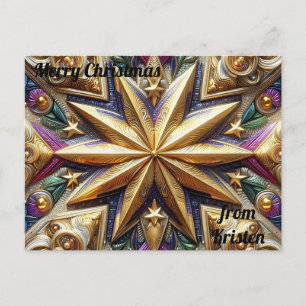 Postal KRISTEN ~ NAVIDADES ~ Patrón de estrella 3D ~
