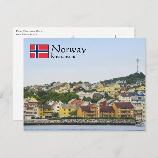 Postal Kristiansund Noruega (Anverso / Reverso)